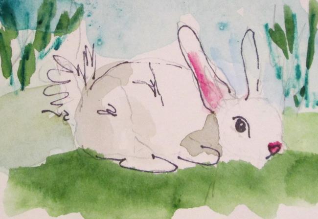 Art: White Rabbit by Artist Delilah Smith