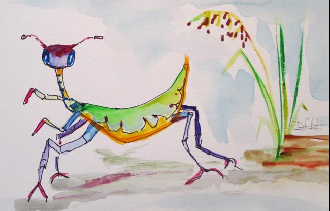 Art: Praying Mantis by Artist Delilah Smith