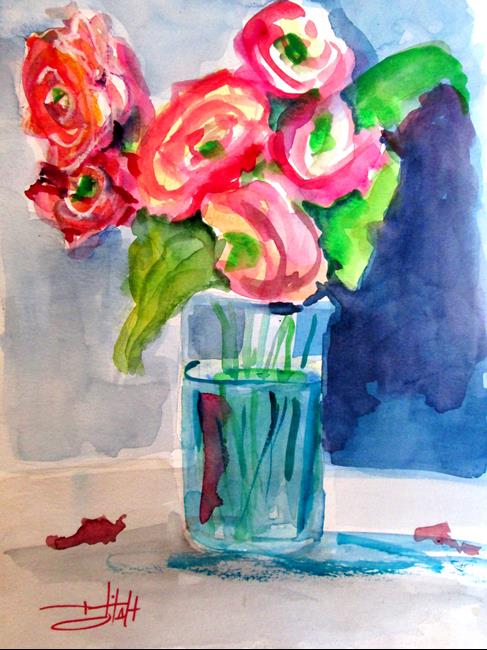 Art: Rose Still Life by Artist Delilah Smith
