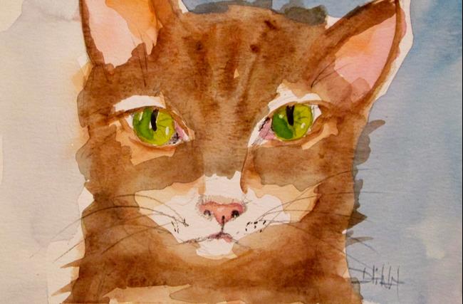 Art: Green Eyed Cat by Artist Delilah Smith