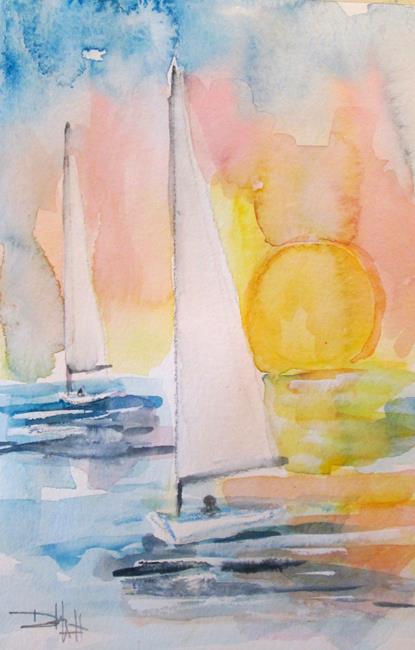 Art: Sailboats No. 24 by Artist Delilah Smith