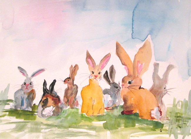 Art: Rabbit Family by Artist Delilah Smith