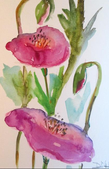 Art: Purple Poppies by Artist Delilah Smith