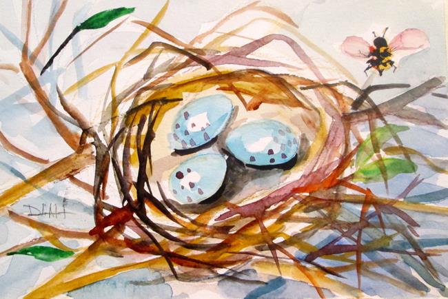 Art: Nest with Eggs by Artist Delilah Smith