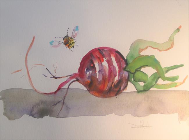 Art: Beet and Bees by Artist Delilah Smith