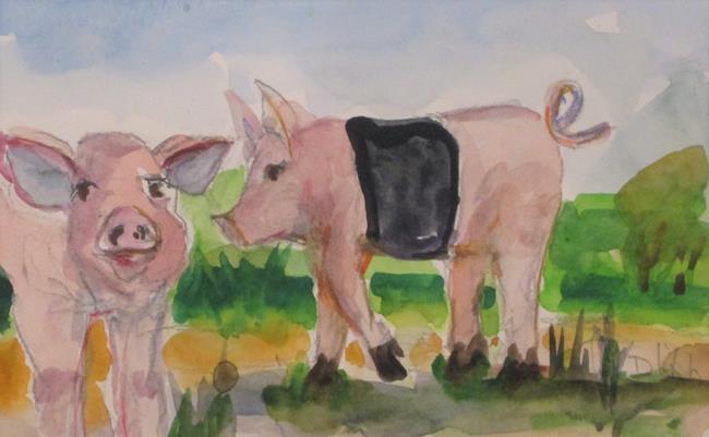 Art: Two Pigs No. 2 by Artist Delilah Smith