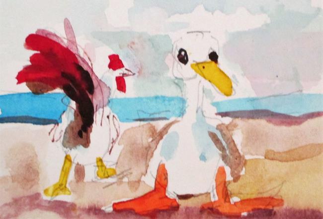 Art: Duck and Chicken by Artist Delilah Smith