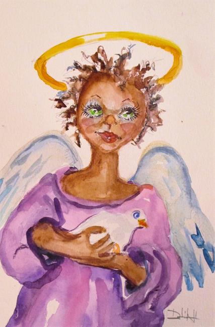 Art: Angel and Dove by Artist Delilah Smith