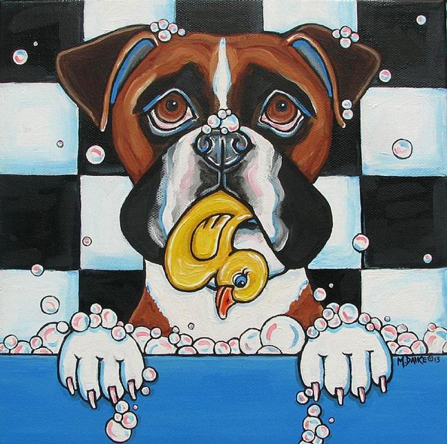 Art: Boxer Bubbles by Artist Melinda Dalke