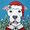 Art: Christmas Snow Pit Bull Terrier 2016 by Artist Melinda Dalke