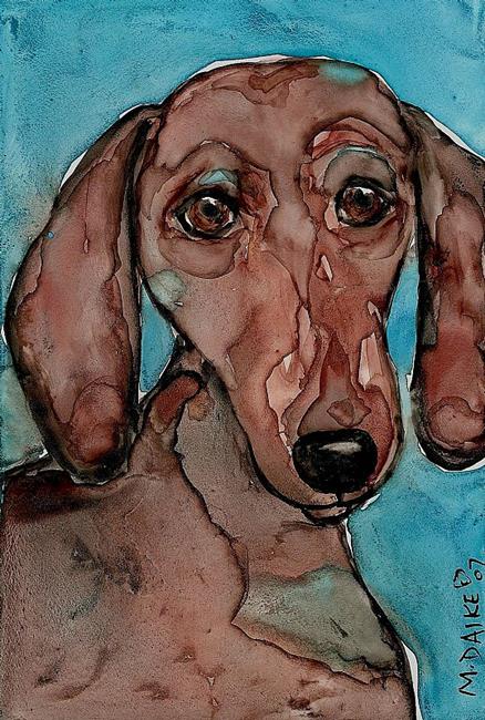 Art: Colorful Canine 1 - Doxie by Artist Melinda Dalke
