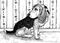 Art: Beagle and Flower Wallpaper by Artist Melinda Dalke