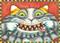 Art: CANDY CORN CAT CONNIPTION by Artist Susan Brack