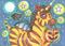 Art: HALLOWEEN BAT WING ZEBRA by Artist Susan Brack