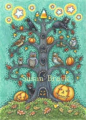 Art: THE CANDY CORN TREE by Artist Susan Brack