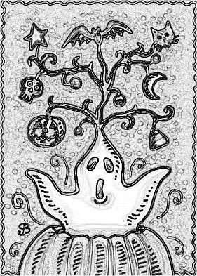 Art: HALLOWEEN SPIRIT - Stamp by Artist Susan Brack