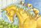 Art: BARN CAT'S PURRRFECT PALOMINO by Artist Susan Brack