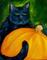 Art: Pumpkin Kitty by Artist Deborah Sprague