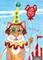 Art: Pyscho the Circus Clown Hamster by Artist Kim Loberg
