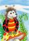 Art: Hedge  Hog Lady Bug by Artist Kim Loberg