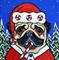 Art: Santa Puggie by Artist Melinda Dalke