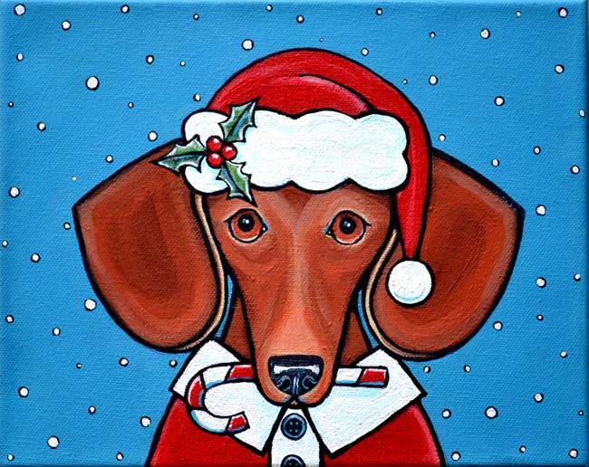 Art: Santa Doxie Claus by Artist Melinda Dalke