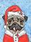 Art: Pug Claus by Artist Melinda Dalke