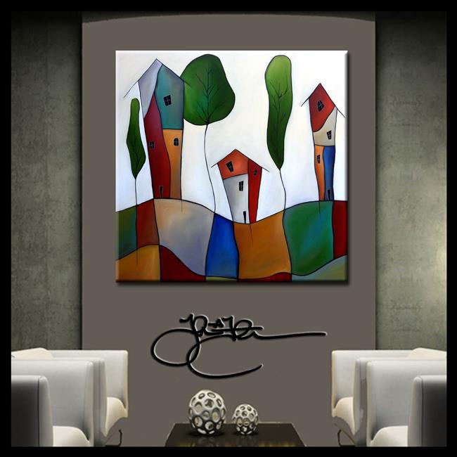 Art: Original Abstract Art Settling Down by Artist Thomas C. Fedro