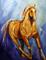 Art: Horse on Blue by Artist Laurie Justus Pace