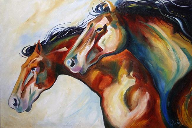 Art: no 14 Two in the Wind Oil on Canvas 20 x 30 by Laurie Pace.jpg by Artist Laurie Justus Pace