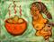 Art: Matzo Ball Soup And Pug Puppy by Artist Elisa Vegliante
