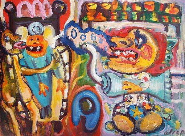 Art: Rubbing Liniment On Granny by Artist Elisa Vegliante