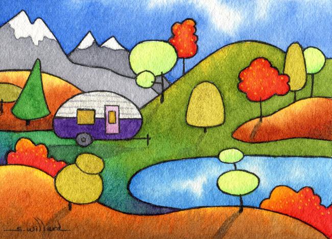Art: Camping by the Wenatchee by Artist Sandra Willard