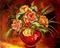 Art: Red Bowl with Roses by Artist Diane Millsap