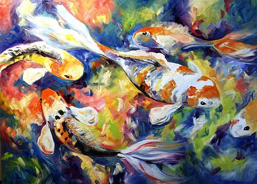 Art: Color of Koi 1 by Artist Laurie Justus Pace