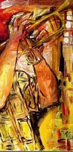 Detail Image for art The Horn Player - SOLD Detail Image for art The Horn Player - SOLD