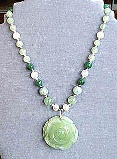 Art: Jade and Sterling Silver Necklace by Artist Ulrike 'Ricky' Martin