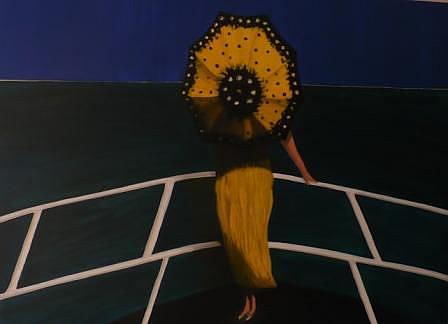 Art: yellow umbrella by Artist John Fields