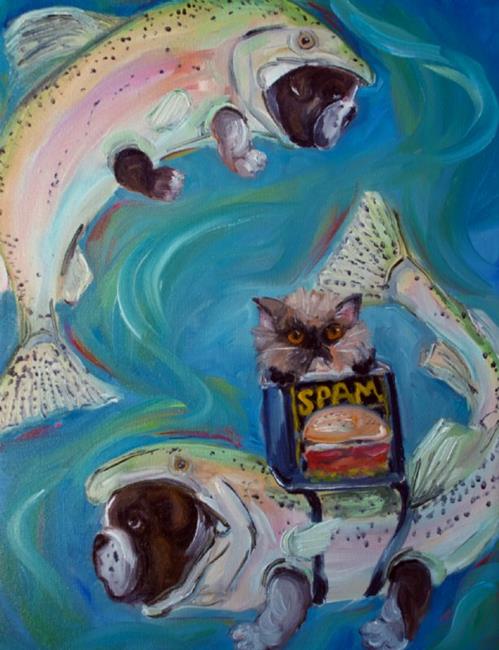 Art: 2008 Spam and Trout by Artist Deborah Sprague