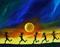 Art: Racing with the Sun-God by Artist Kathy Hatt