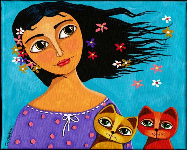 KAHLO CATS - by Cindy Bontempo (GOSHRIN) from LADY FACES