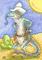 Art: QUICK ON THE DRAW Lizard by Artist Susan Brack