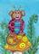 Art: Shy Monkey Lady Bug - SOLD by Artist Kim Loberg