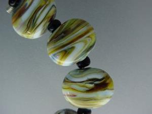 Detail Image for art BG Morrow LAMPWORK Handmade 15x12m Glass 10 Beads D400 