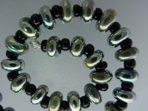 Detail Image for art BG Morrow LAMPWORK Handmade 7-8mm Glass 30 Beads D355  