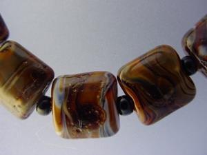 Detail Image for art BG Morrow LAMPWORK Handmade 13mm Glass 11 Beads D287 SRA  