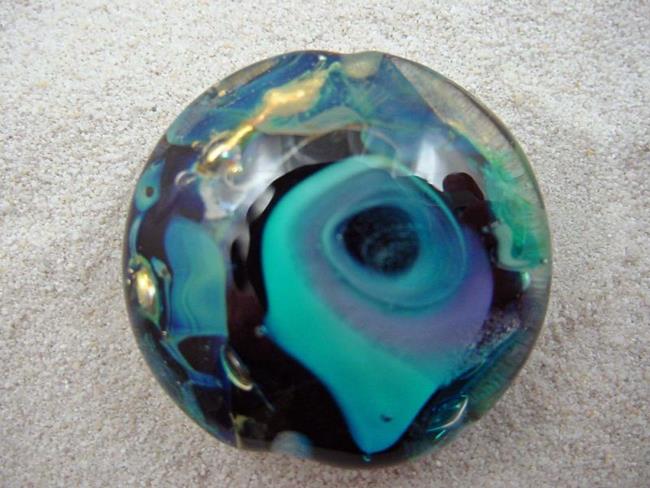Art: Ambrosia *STORMS WITHIN* Handmade Lampwork FOCAL Bead - SOLD by Artist Bonnie G Morrow