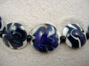 Detail Image for art Ambrosia Arts *PICASSO DIPS* Lampwork 7 Beads Handmade - SOLD