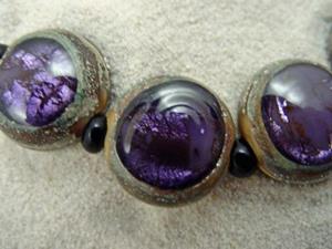 Detail Image for art Ambrosia Arts *PURPLE EYES* Lampwork 7 Beads Handmade - SOLD