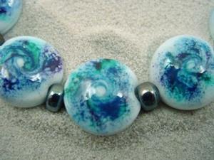 Detail Image for art Ambrosia *DUSTED 7* Lampwork 7 Beads Handmade - SOLD